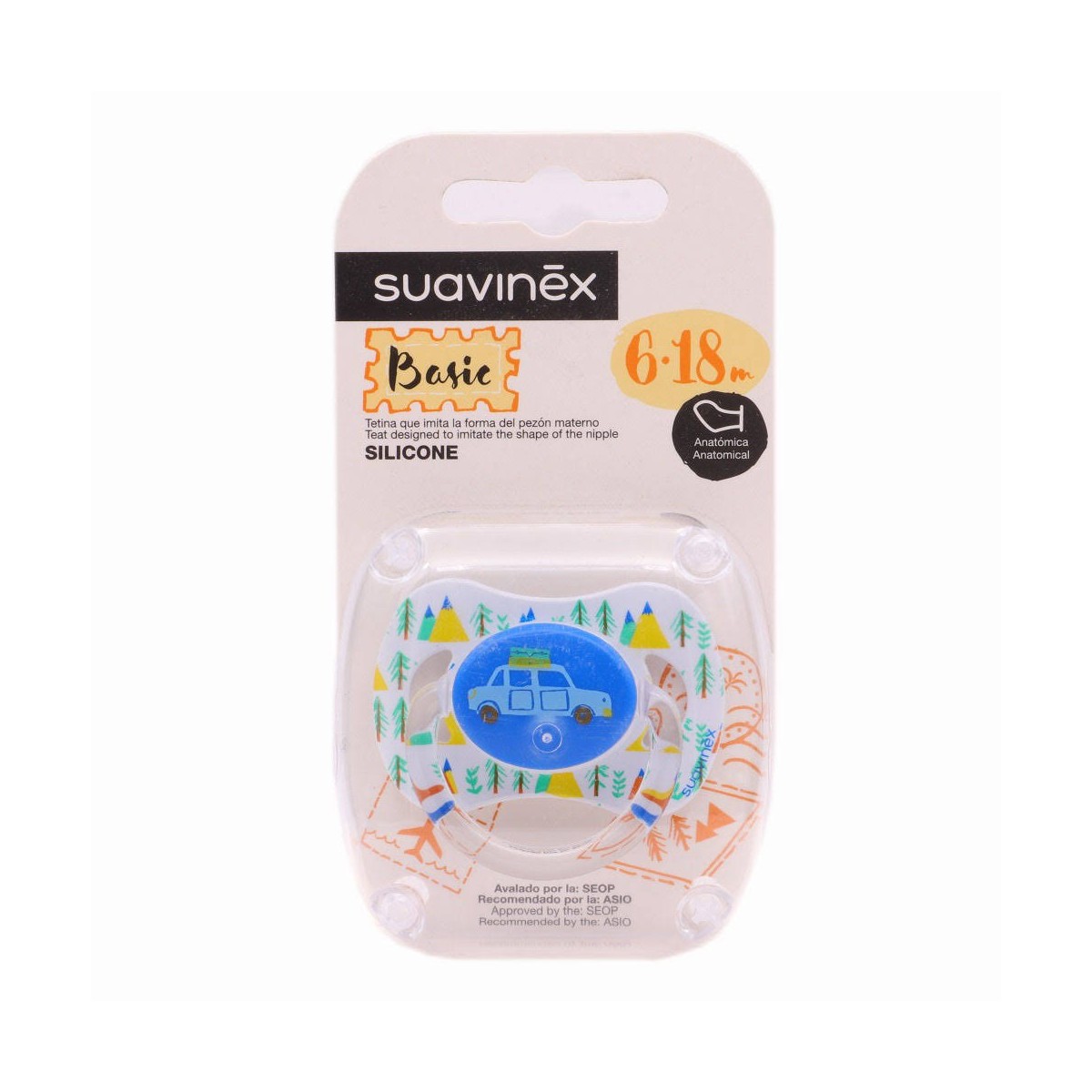 suavinex chupete wanderlust basic silicona tetina anatomica 6 18m