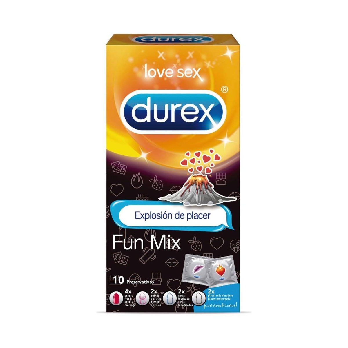10 preservativos durex fun mix