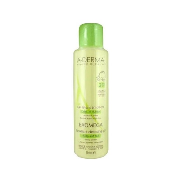 a derma exomega 2 en 1 cuerpo y cabello gel limpiador 500ml