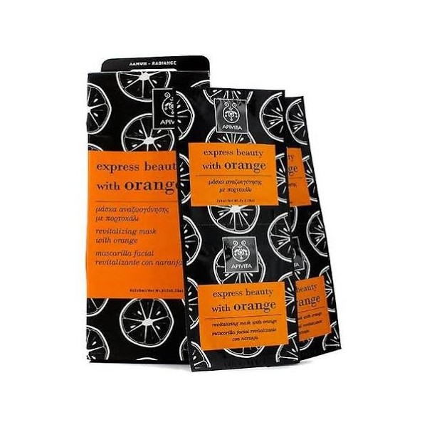 apivita express beauty mascarilla revitalizante con naranja 2x8ml