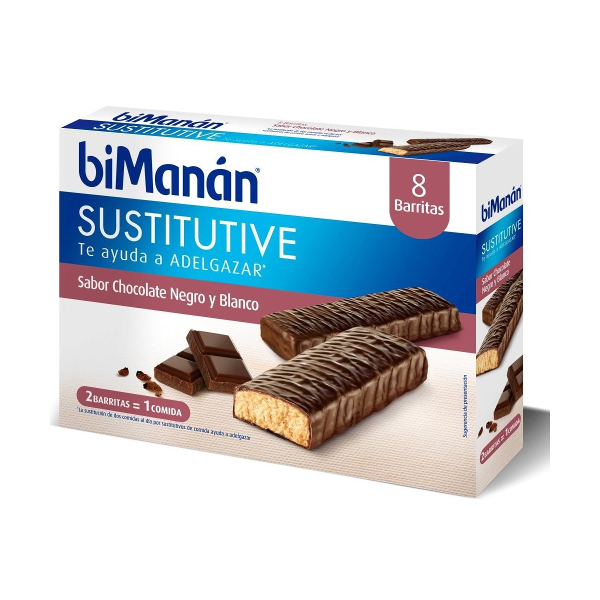 bimanan 8 barritas negro y blanco chocolate