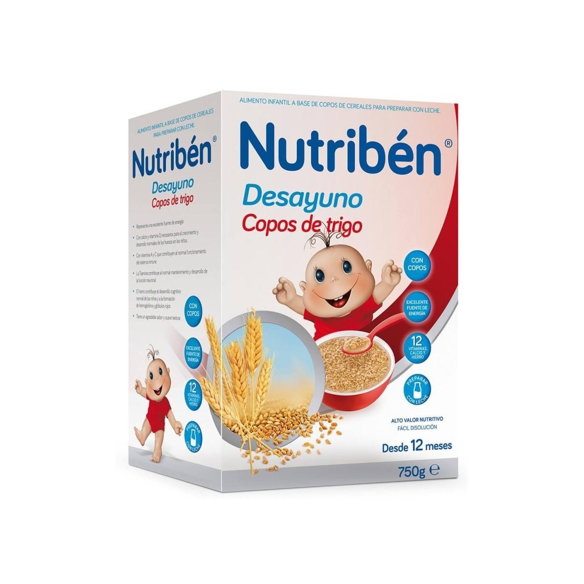 nutriben desayuno copos de trigo 750 gr